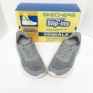 Skechers Gray Go Walk Slip Ins memory foam athletic shoes Sneakers 8.5